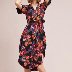 Anthropologie Tulip Print Shirtdress XS